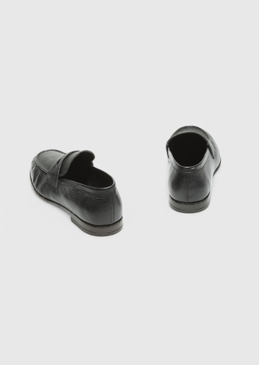 Black Leather Classical Loafer - 5