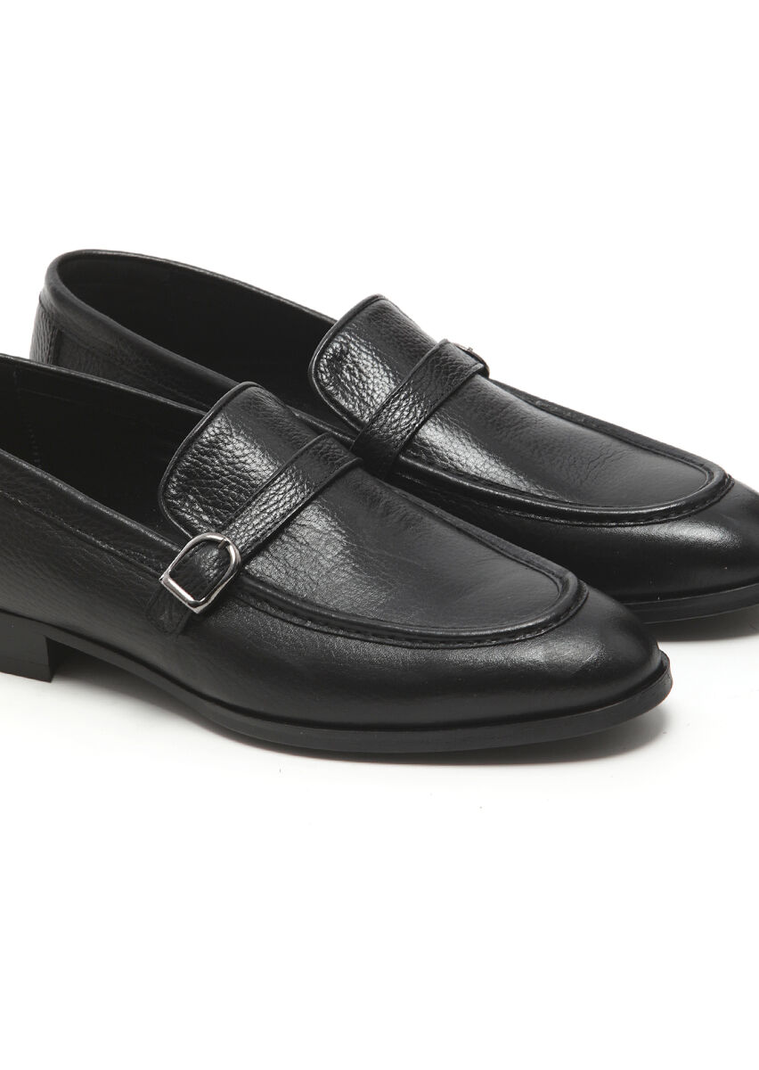 Black Leather Classical Loafer - 3