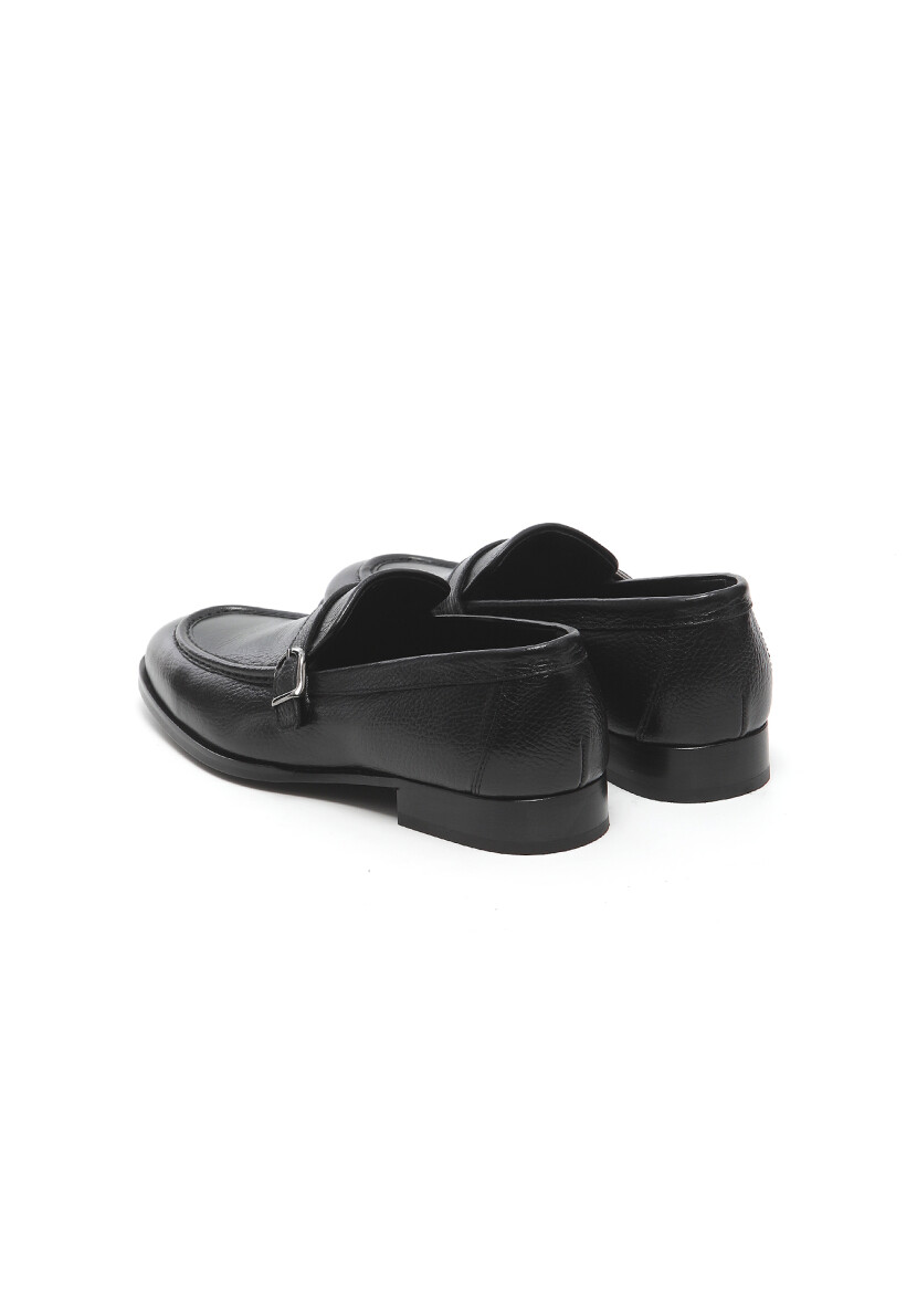 Black Leather Classical Loafer - 4