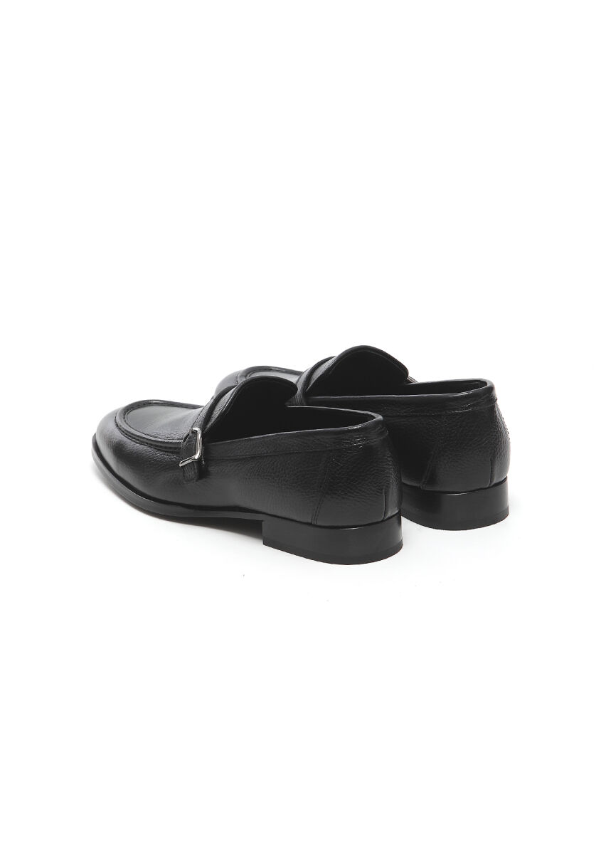Black Leather Classical Loafer - 4