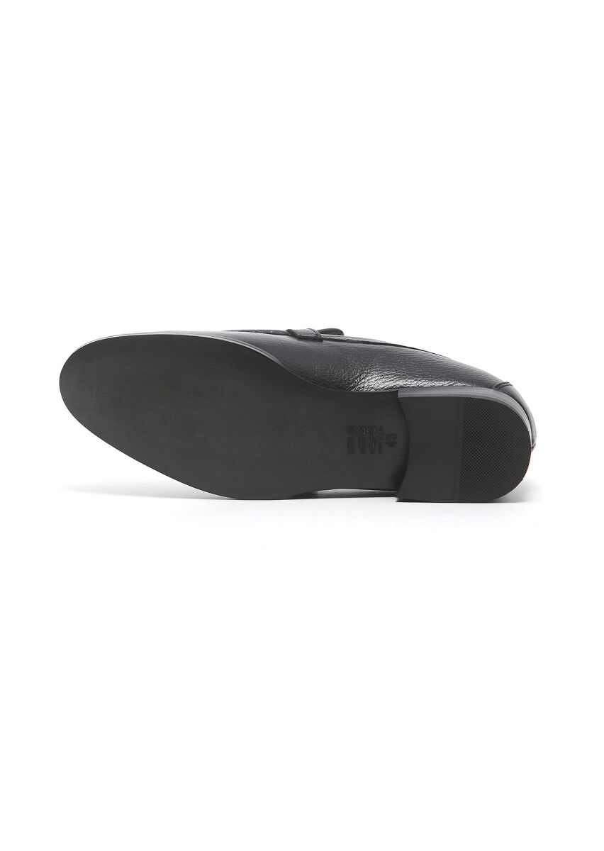 Black Leather Classical Loafer - 5