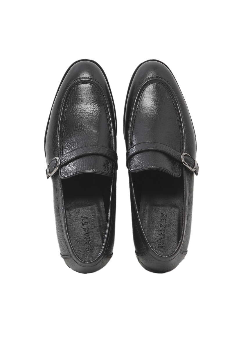 Black Leather Classical Loafer - 6