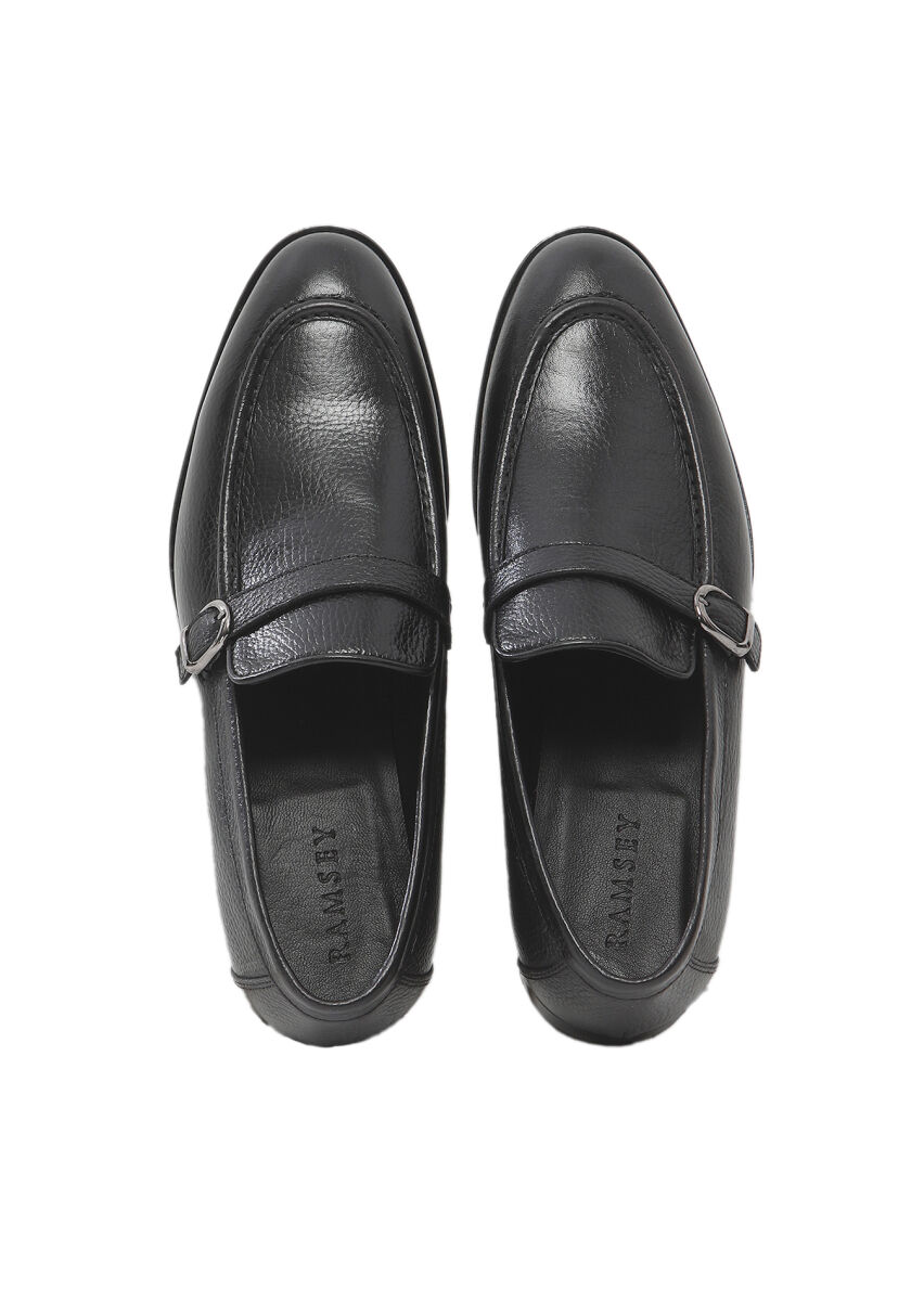 Black Leather Classical Loafer - 6