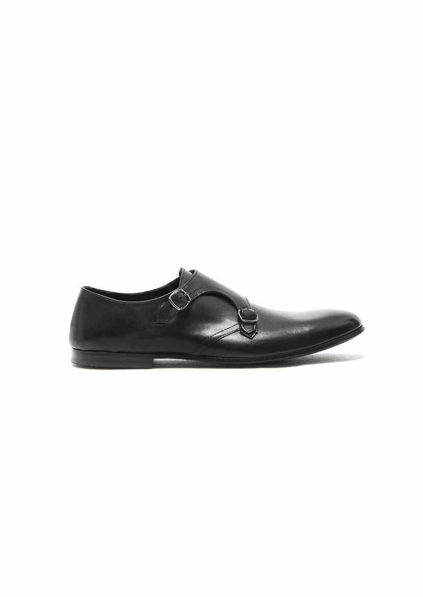 Black Leather Classical Loafer - 1