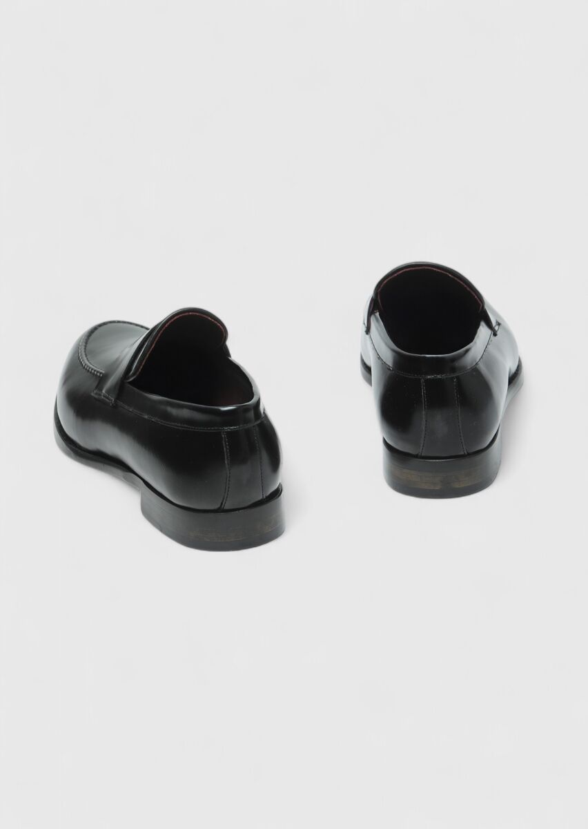 Black Leather Classical Loafer - 5