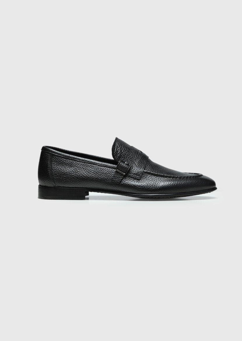Black Leather Classical Loafer - 1