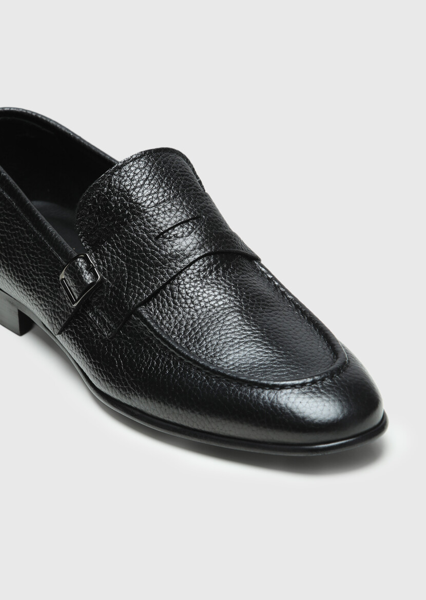 Black Leather Classical Loafer - 2