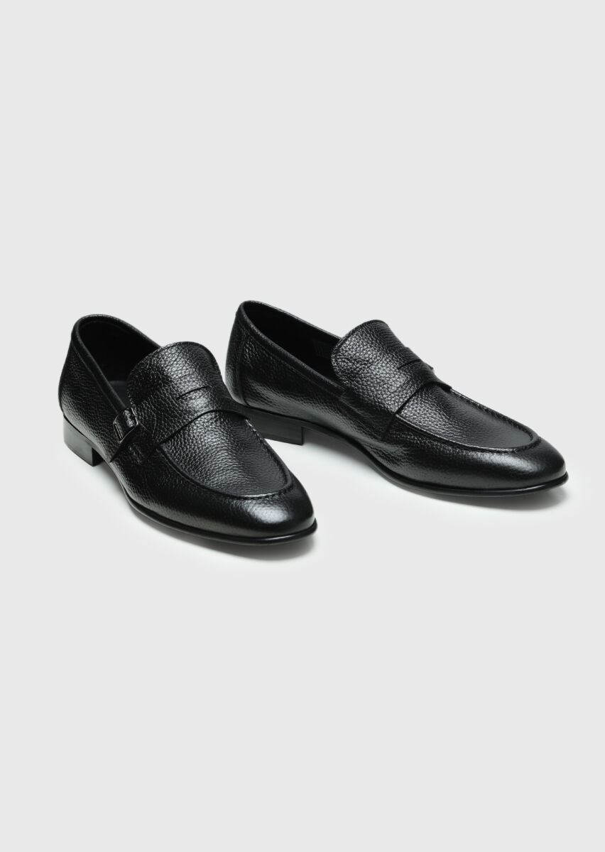 Black Leather Classical Loafer - 3