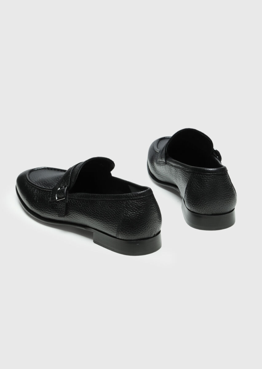 Black Leather Classical Loafer - 5