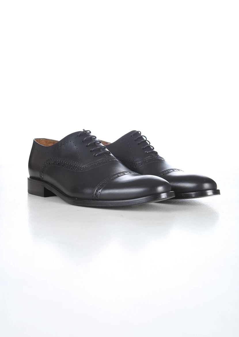 Black Leather Classical Shoes - 2
