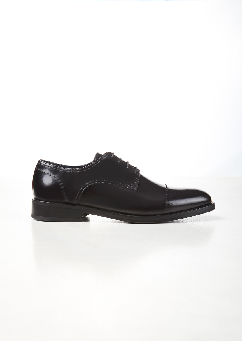 Black Leather Classical Shoes - 1