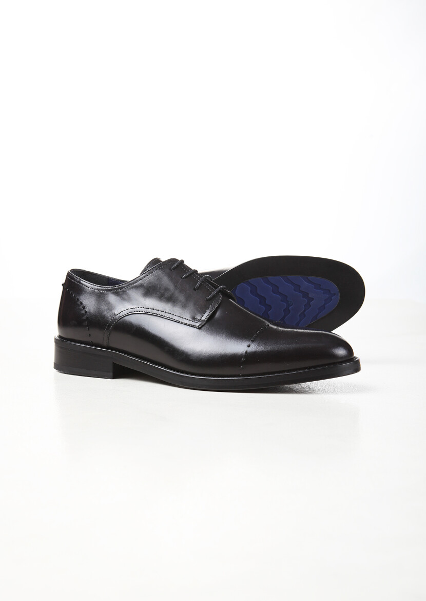 Black Leather Classical Shoes - 4
