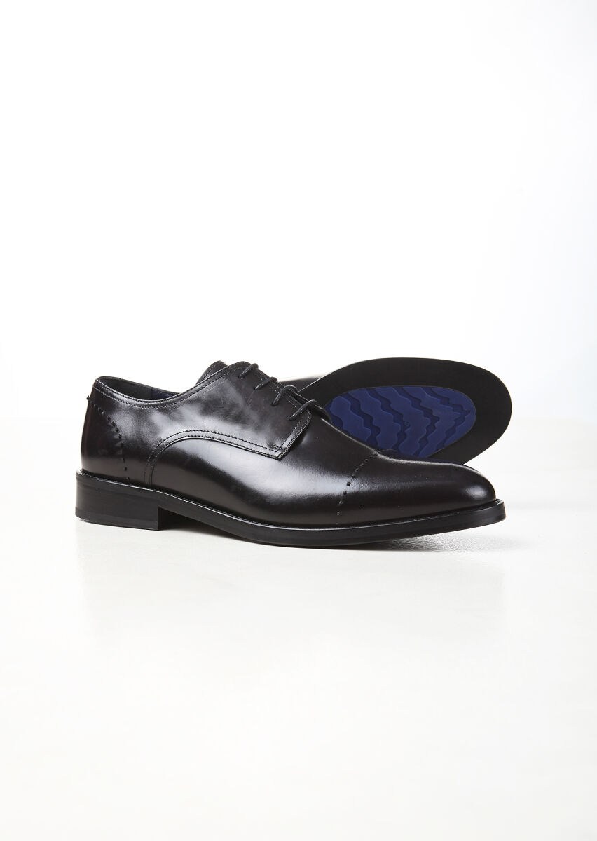 Black Leather Classical Shoes - 4