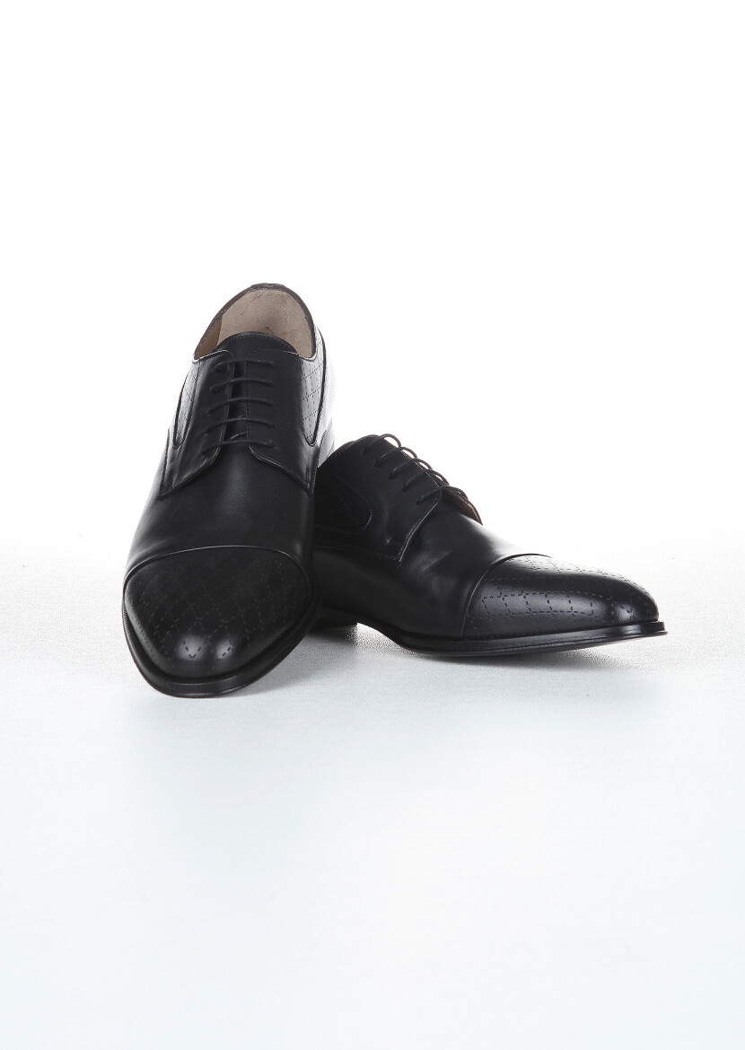 Black Leather Classical Shoes - 2
