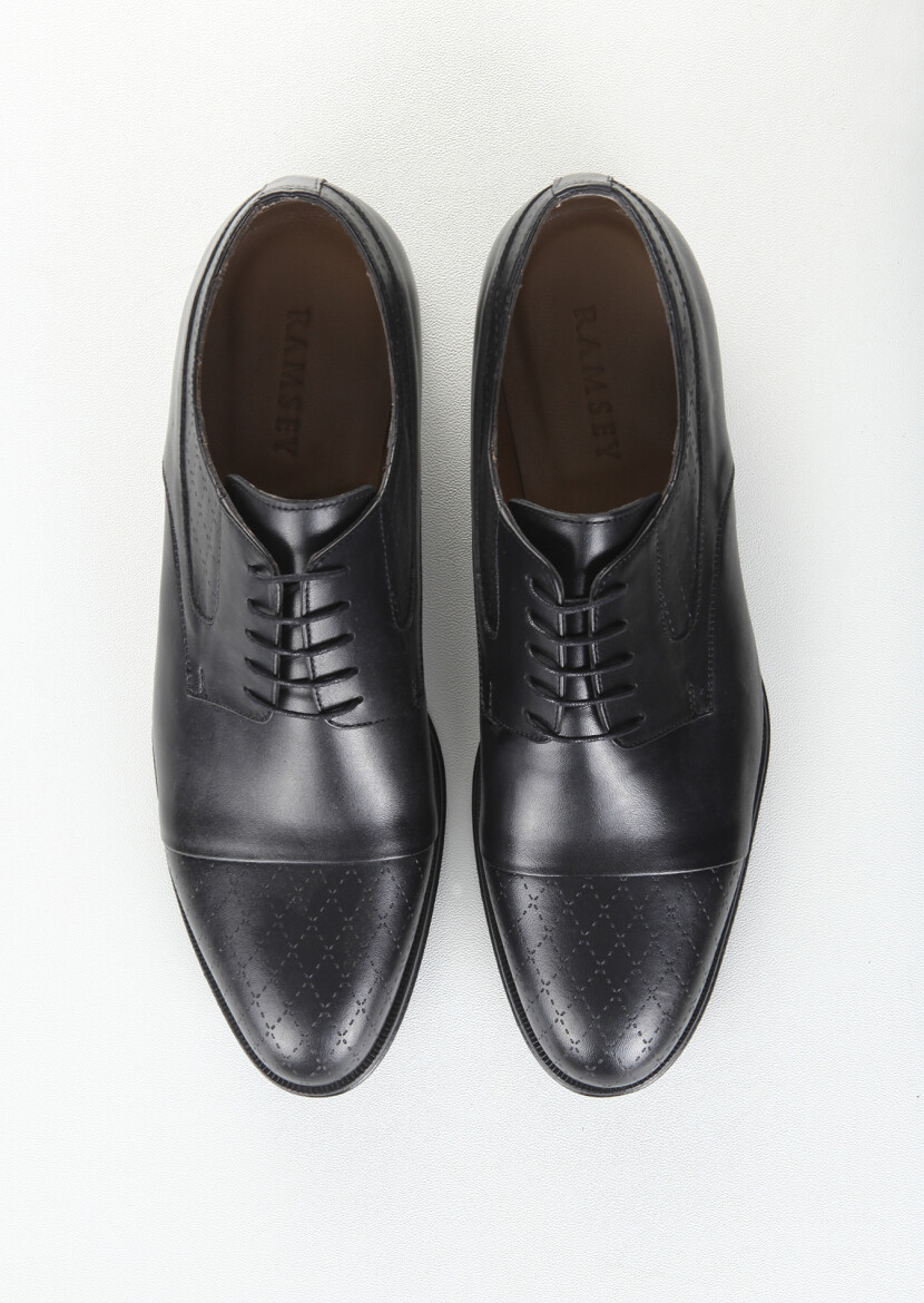 Black Leather Classical Shoes - 5