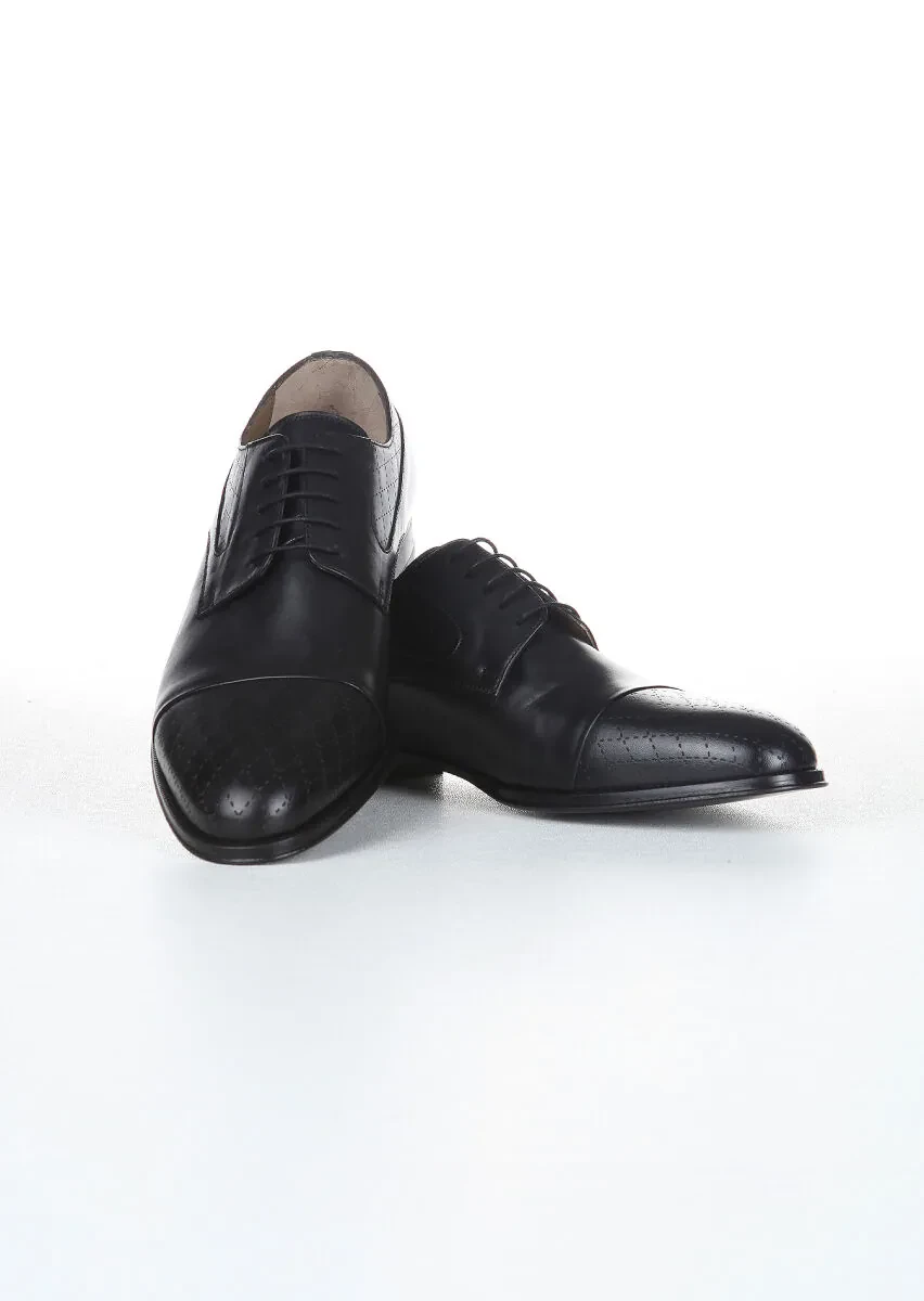 Black Leather Classical Shoes - 2