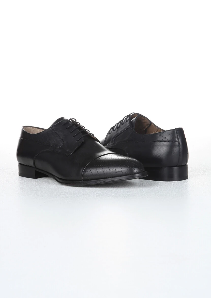 Black Leather Classical Shoes - 3