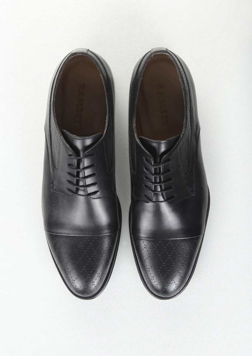 Black Leather Classical Shoes - 5