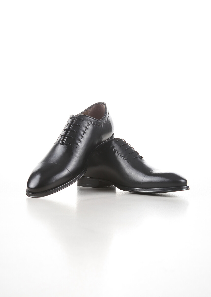 Black Leather Classical Shoes - 2