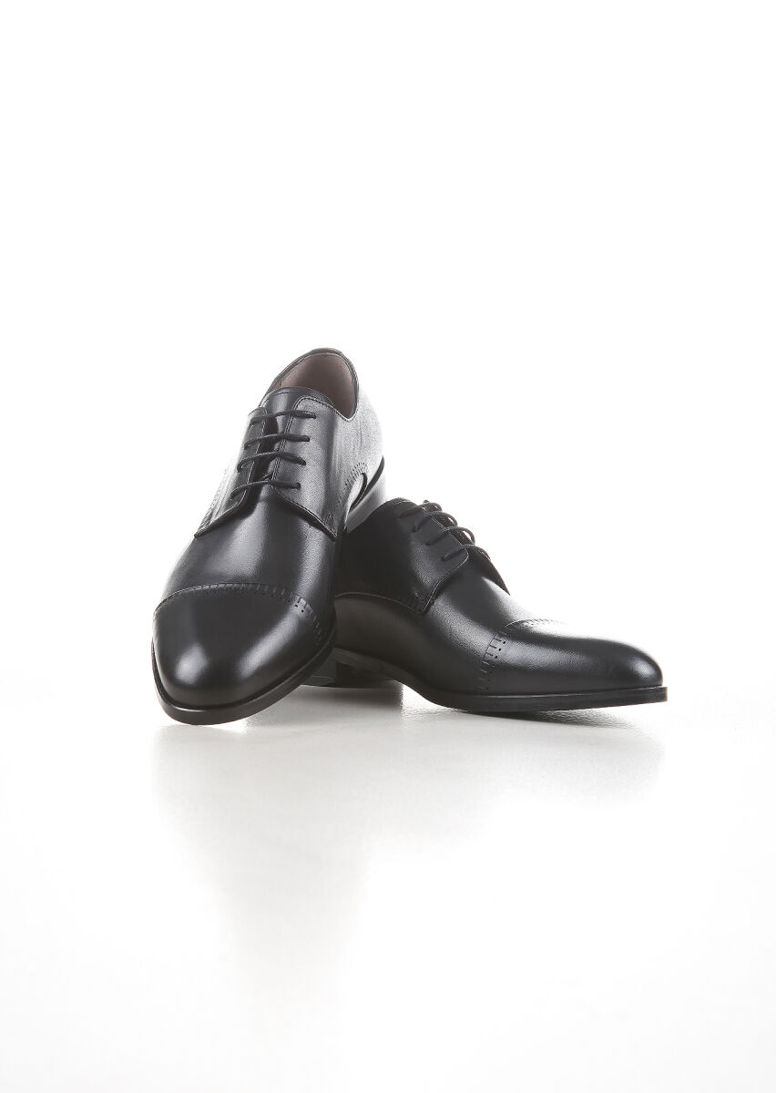 Black Leather Classical Shoes - 2