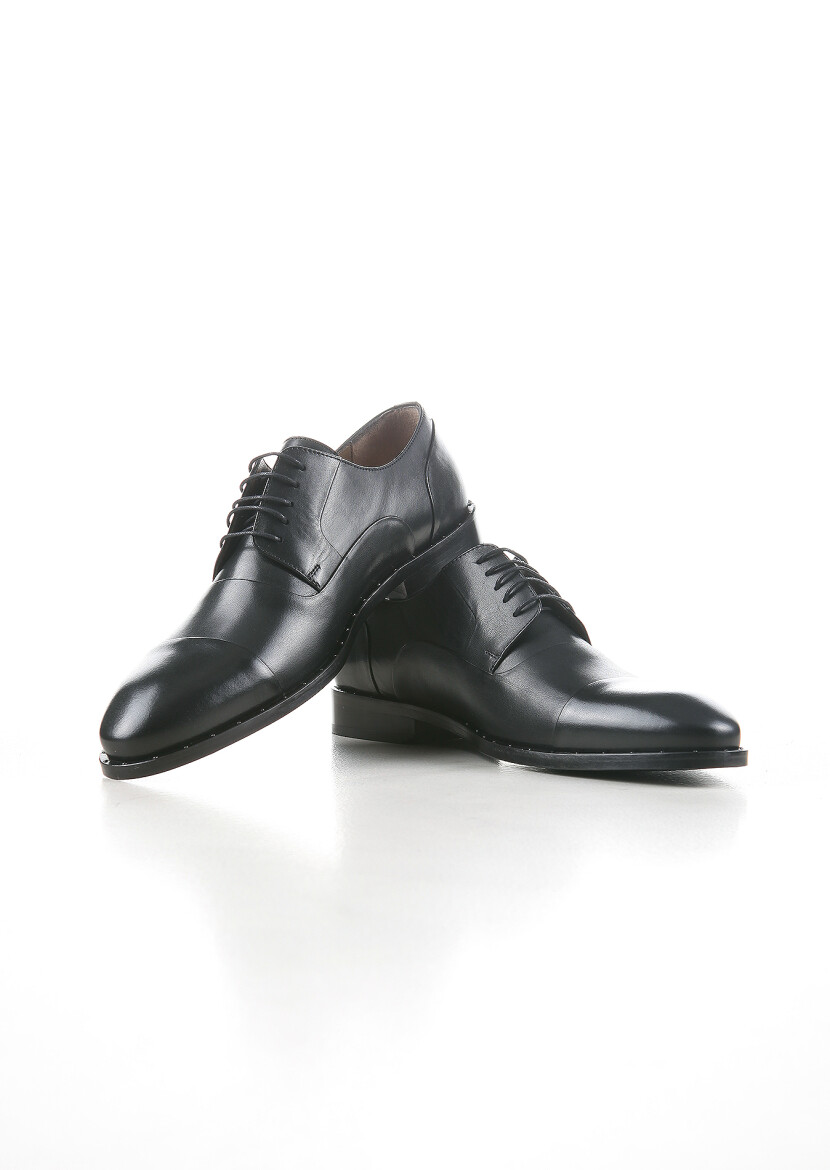 Black Leather Classical Shoes - 2