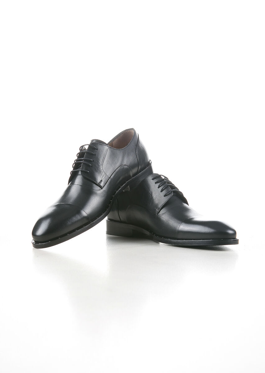 Black Leather Classical Shoes - 2