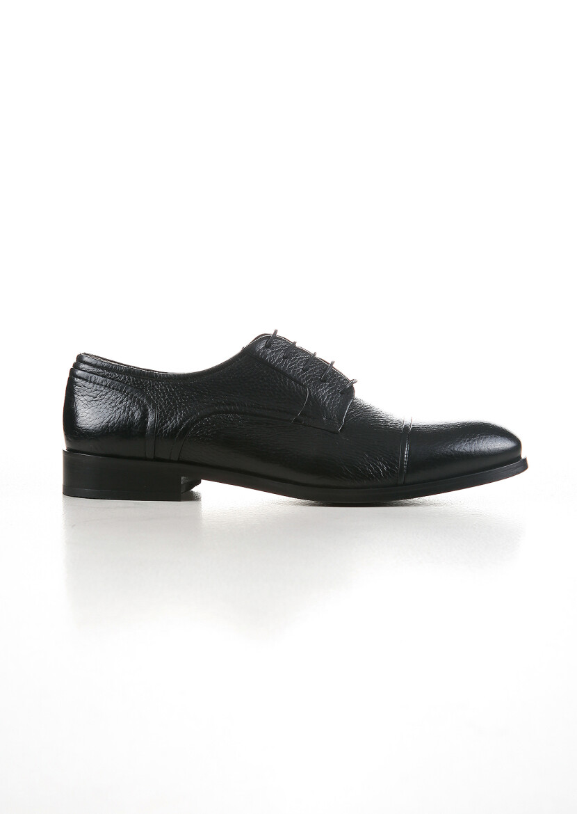 Black Leather Classical Shoes - 1
