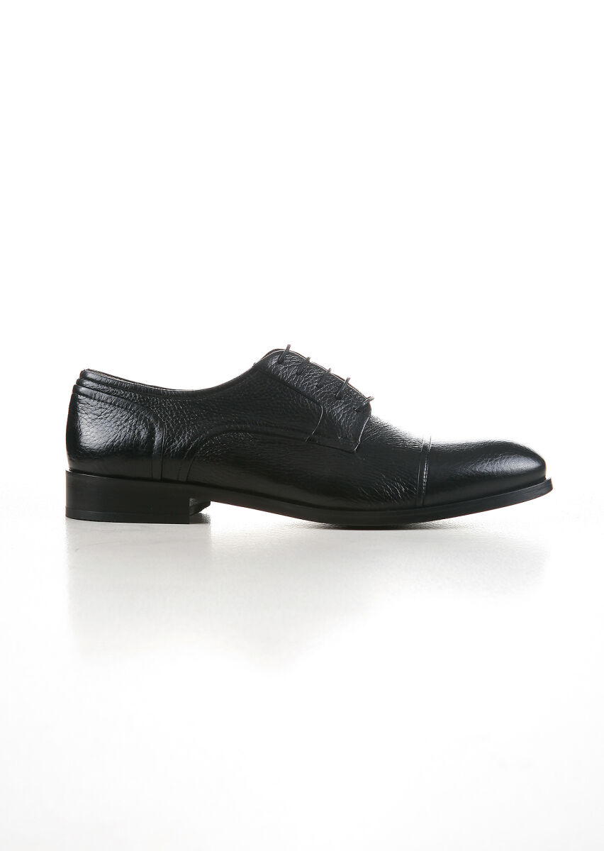 Black Leather Classical Shoes - 1