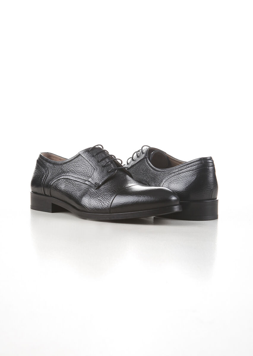 Black Leather Classical Shoes - 3