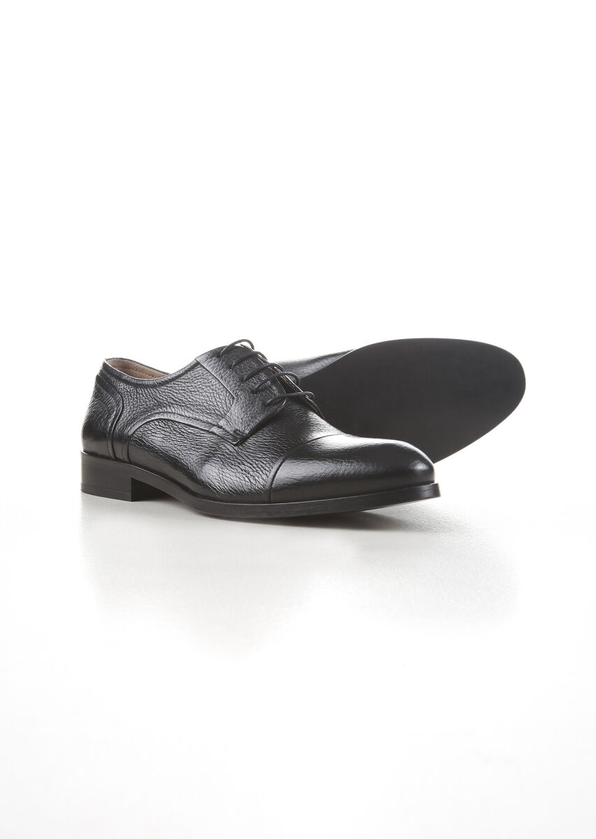 Black Leather Classical Shoes - 4