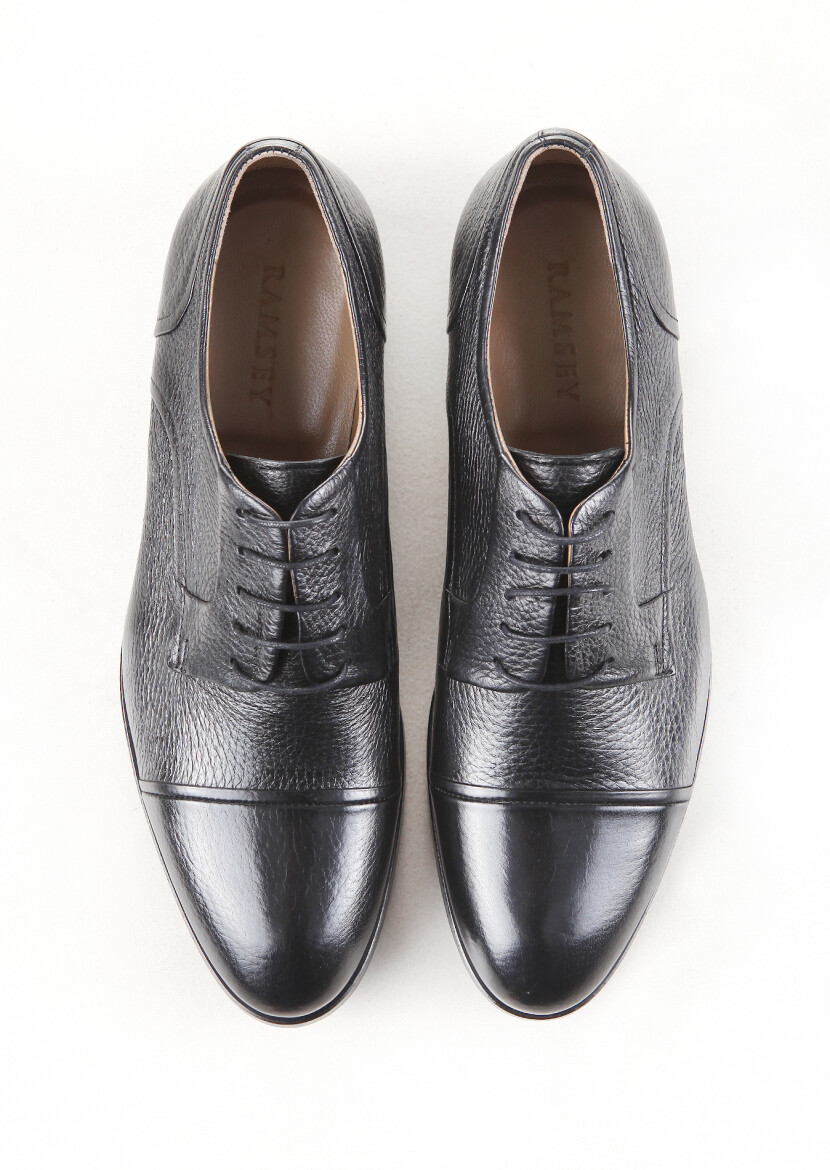 Black Leather Classical Shoes - 5