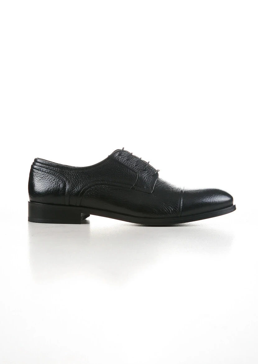 Black Leather Classical Shoes - 1