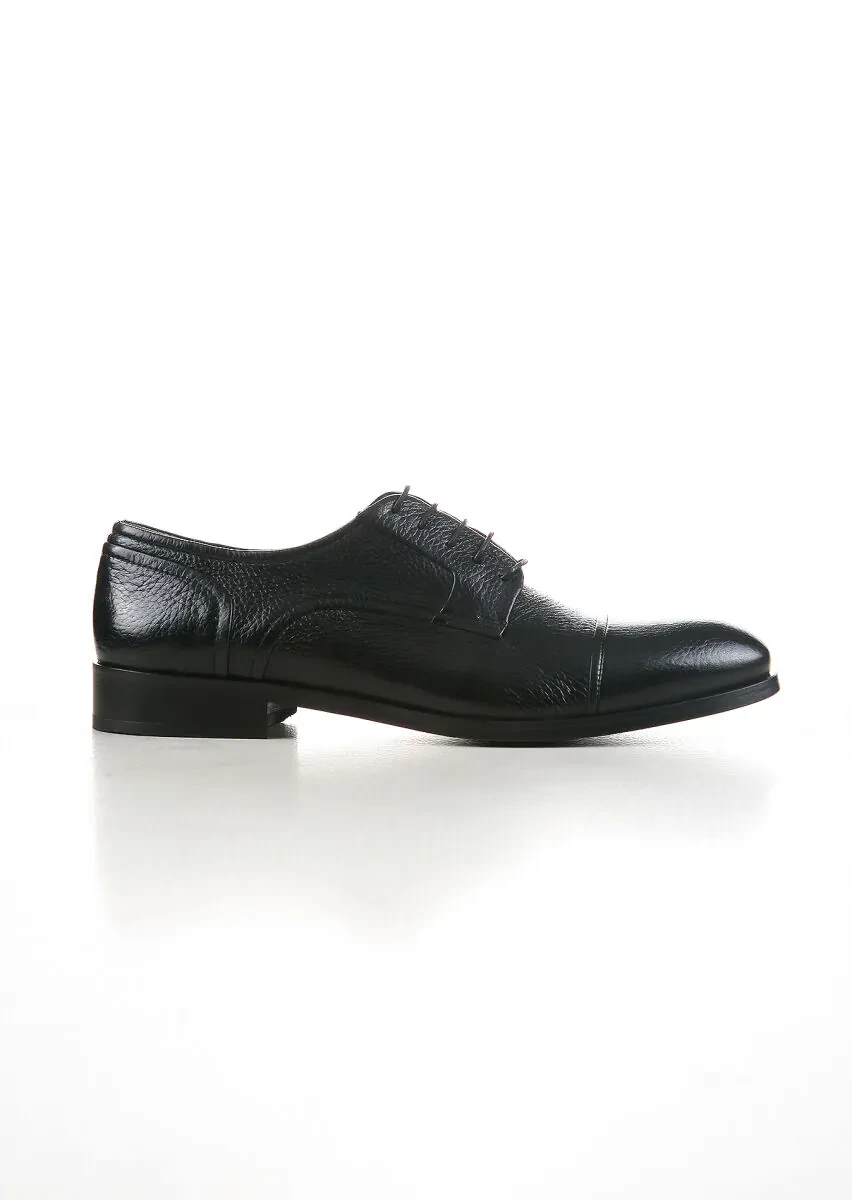 Black Leather Classical Shoes - 1