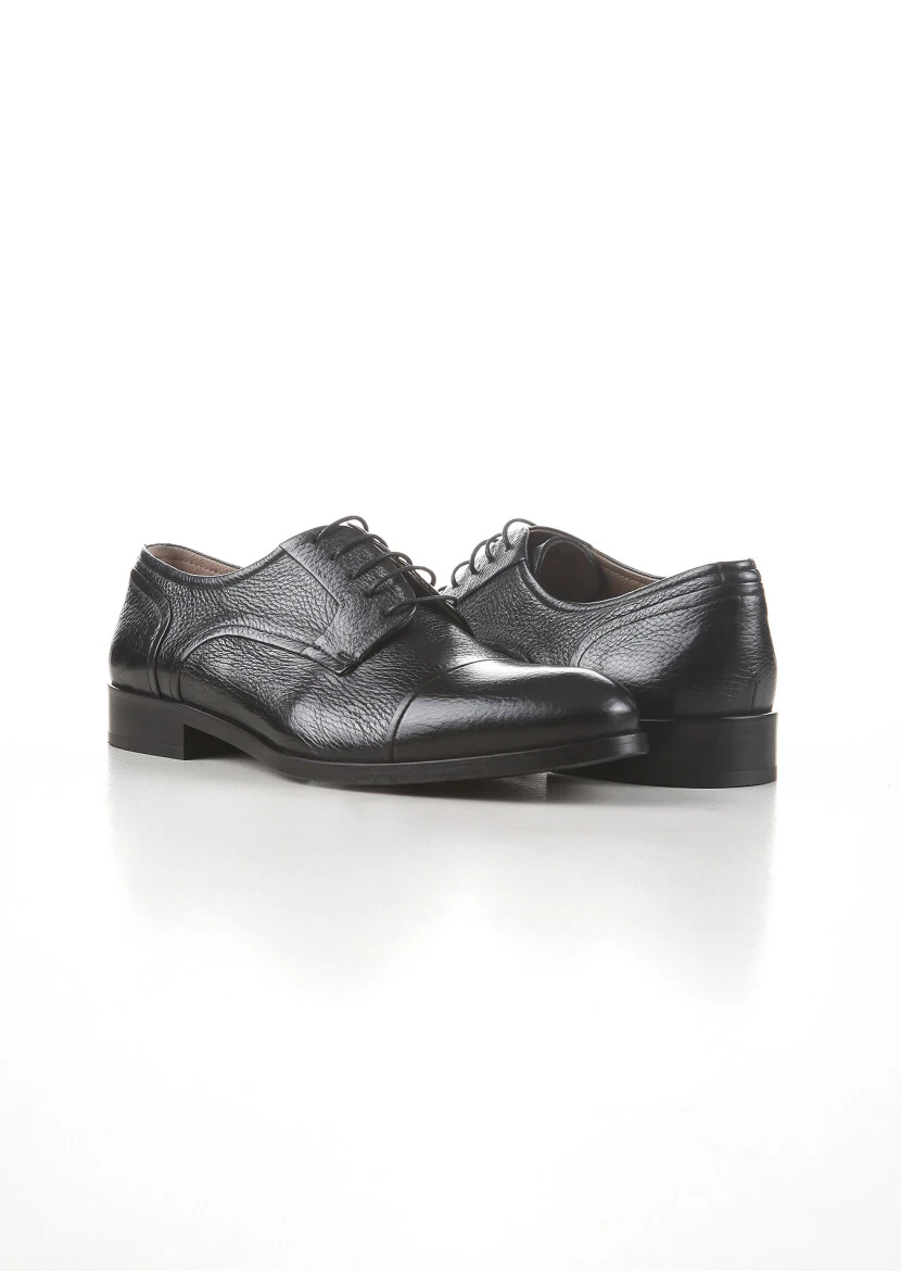 Black Leather Classical Shoes - 3