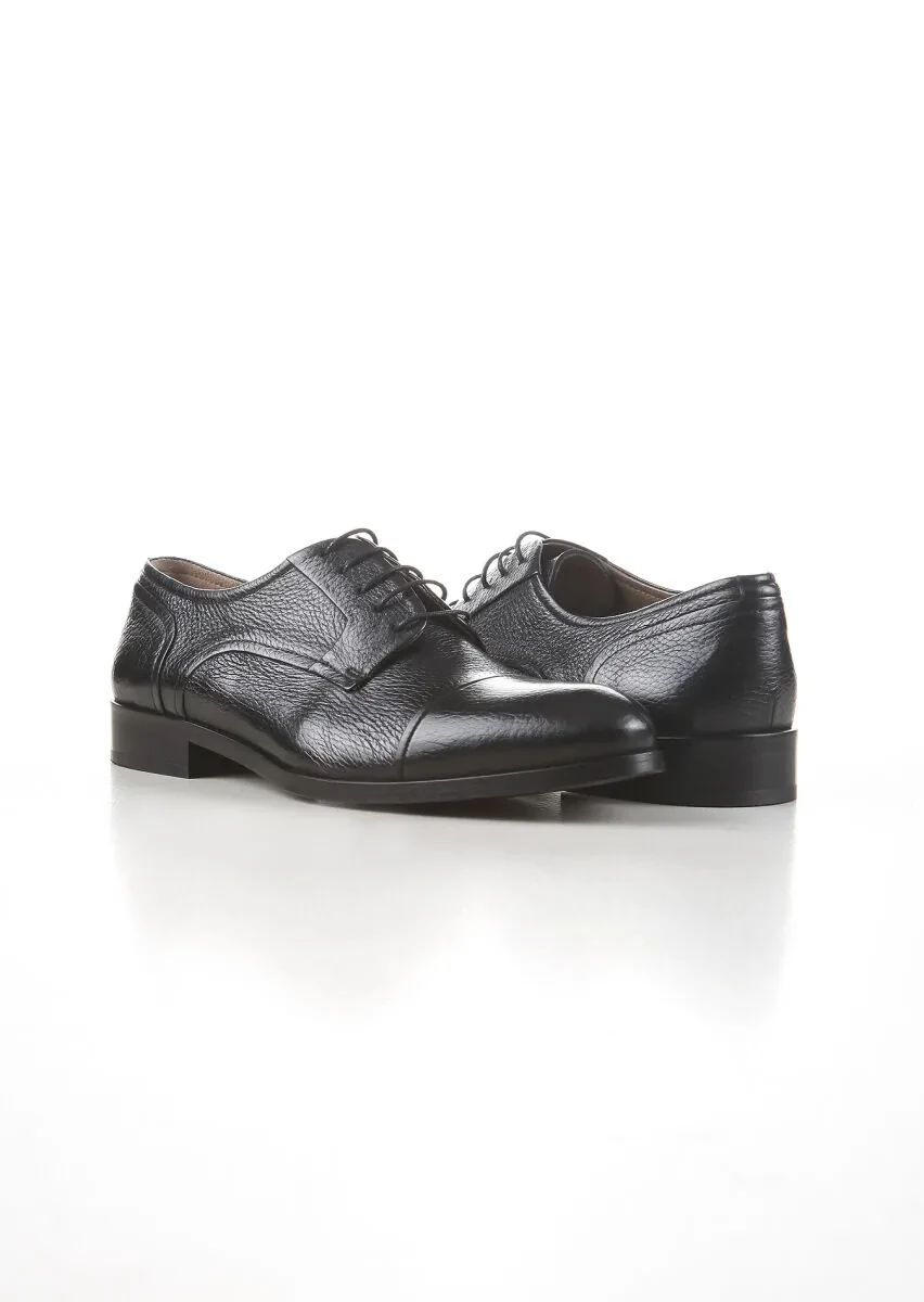 Black Leather Classical Shoes - 3