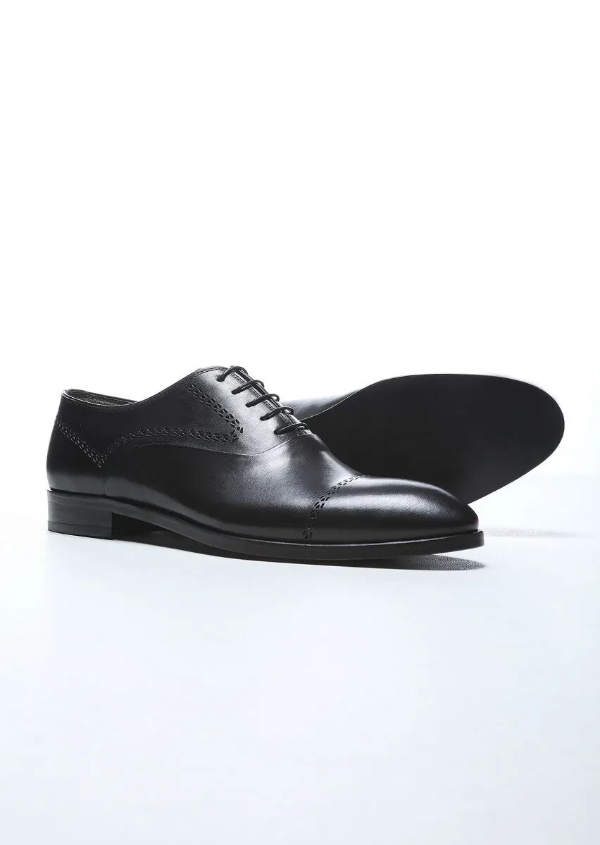 Black Leather Classical Shoes - 4