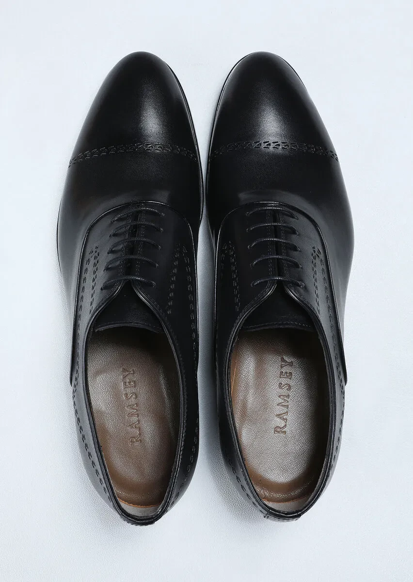 Black Leather Classical Shoes - 5