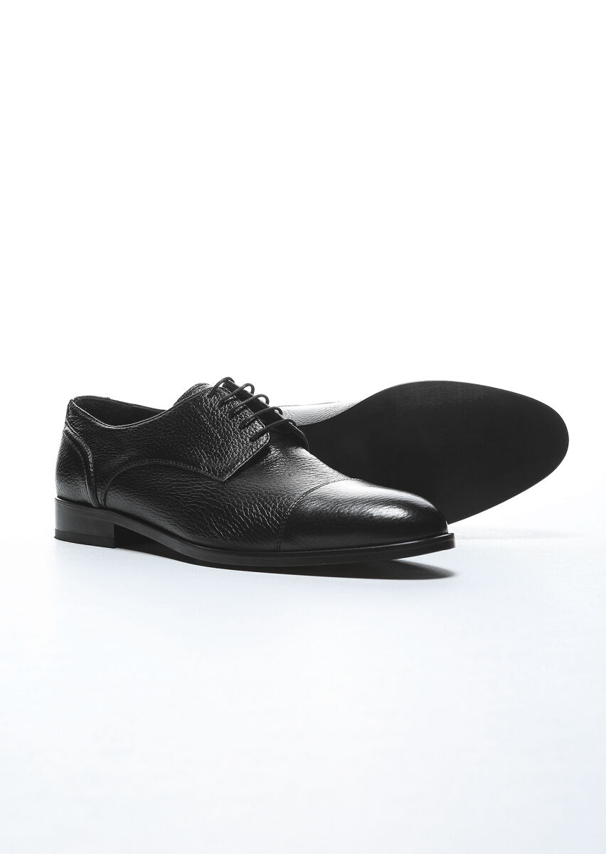 Black Leather Classical Shoes - 4