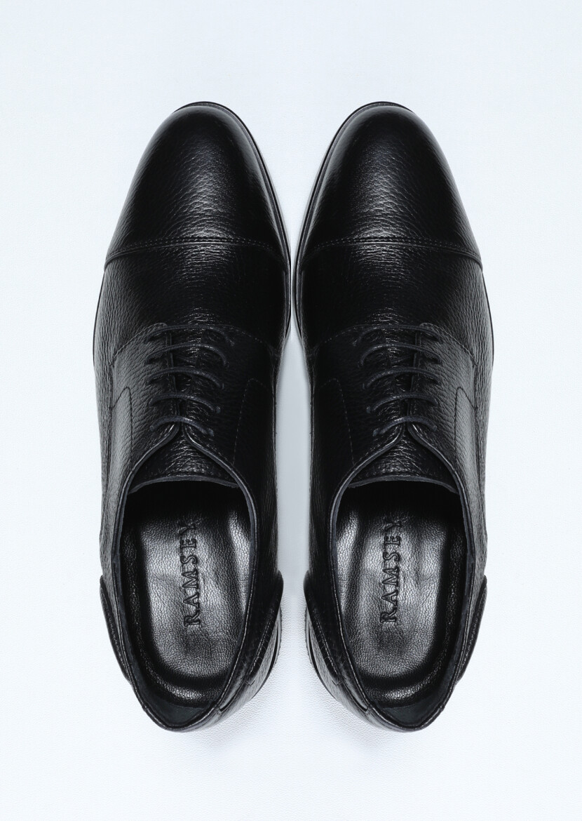Black Leather Classical Shoes - 5