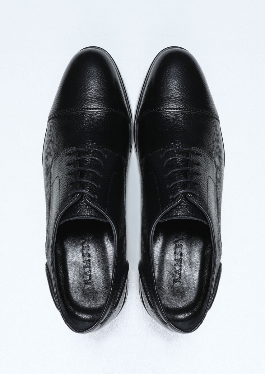 Black Leather Classical Shoes - 5