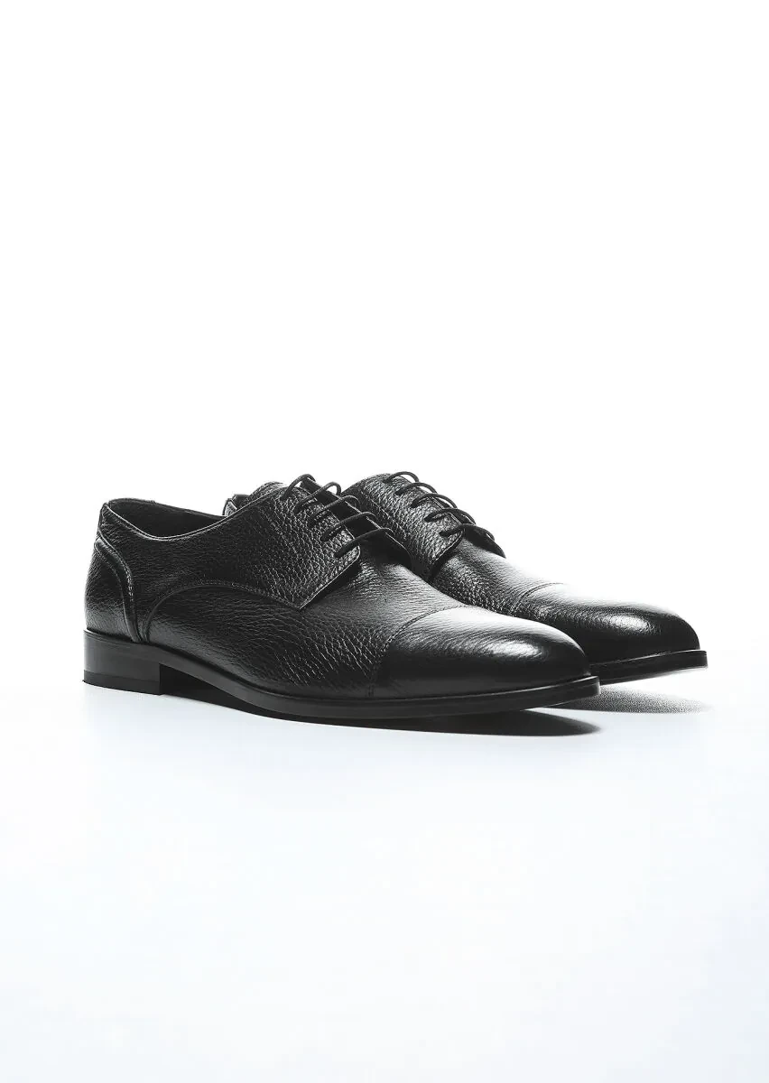 Black Leather Classical Shoes - 2