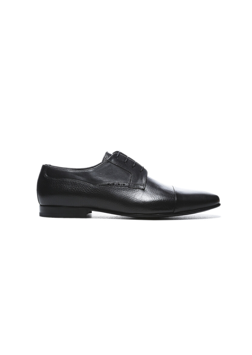 Black Leather Classical Shoes - 1