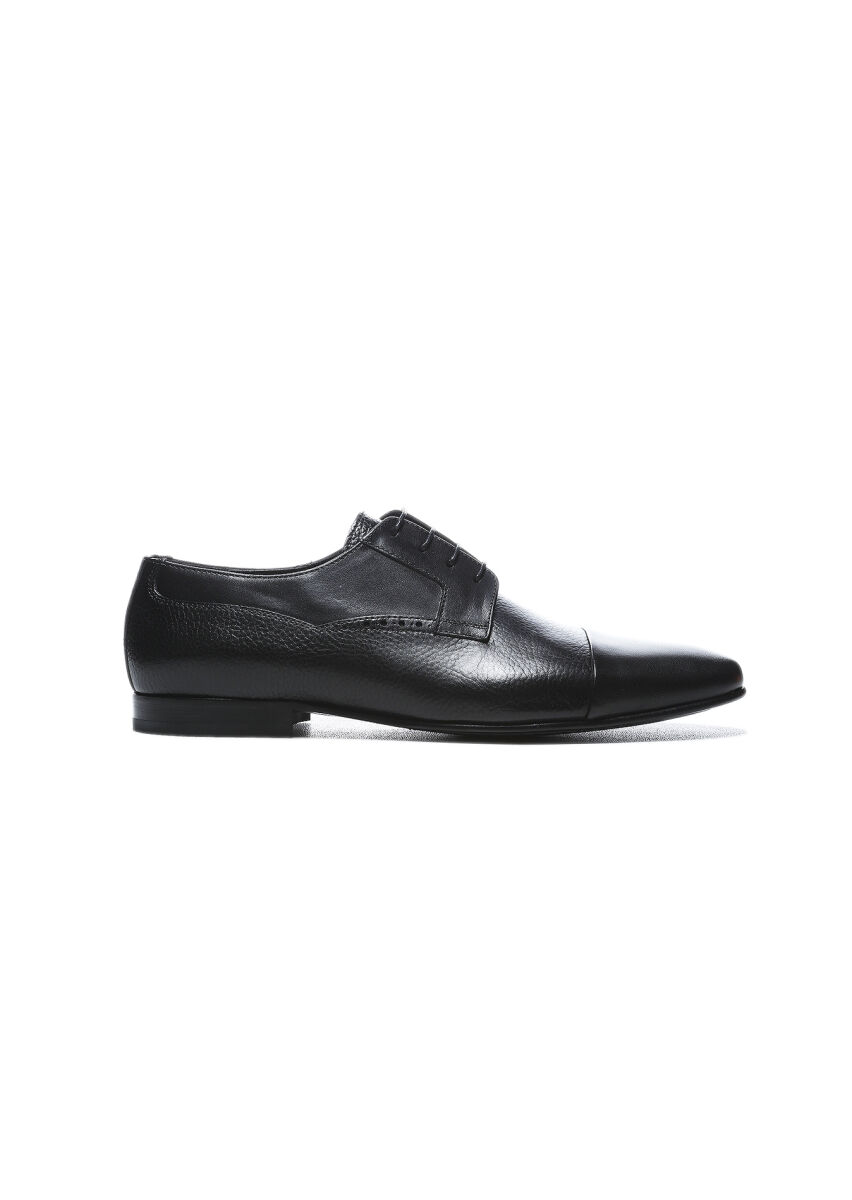 Black Leather Classical Shoes - 1