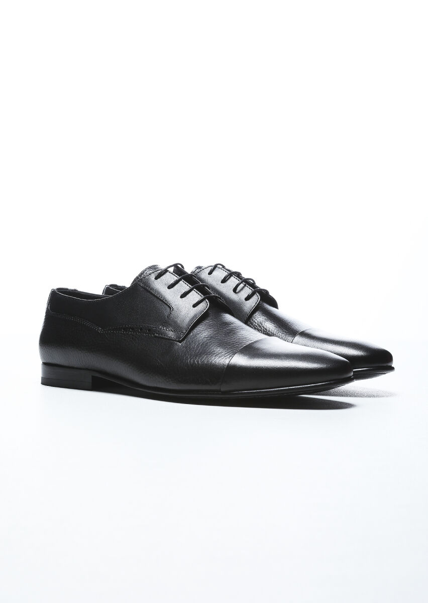 Black Leather Classical Shoes - 2