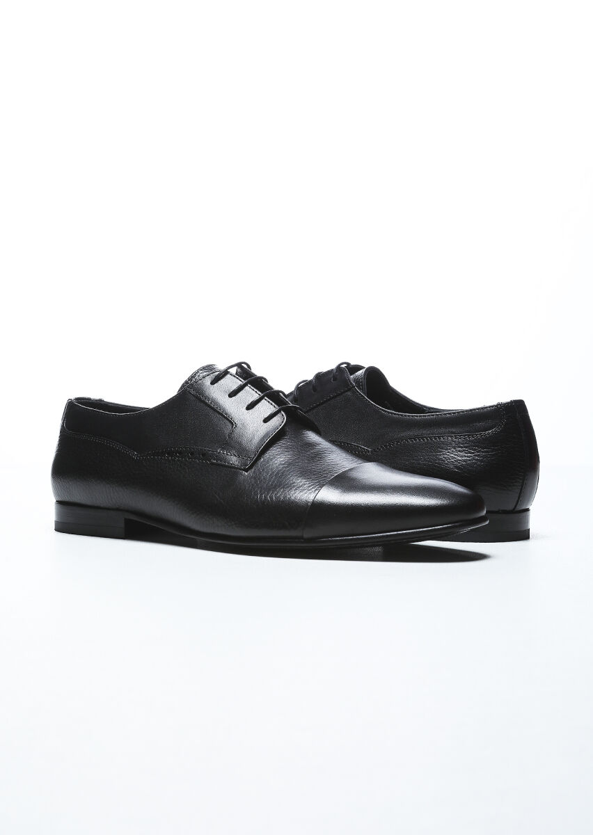 Black Leather Classical Shoes - 3