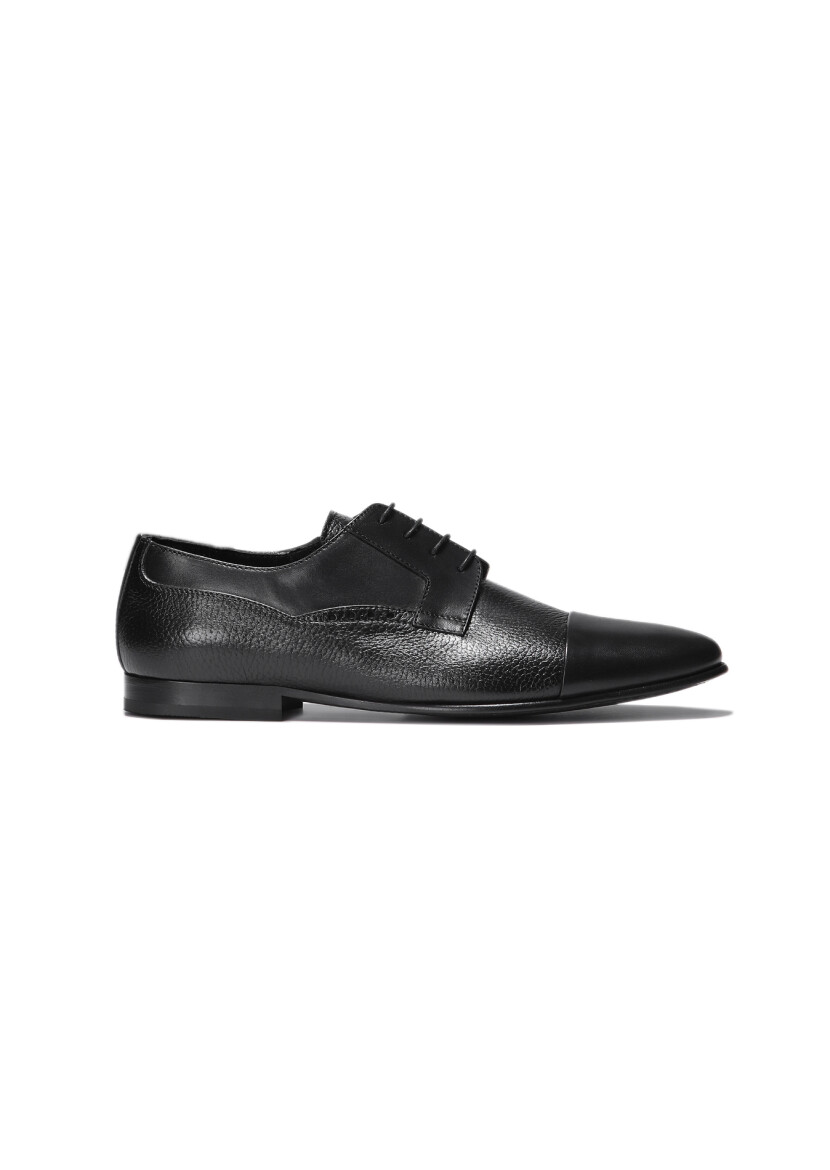 Black Leather Classical Shoes - 1