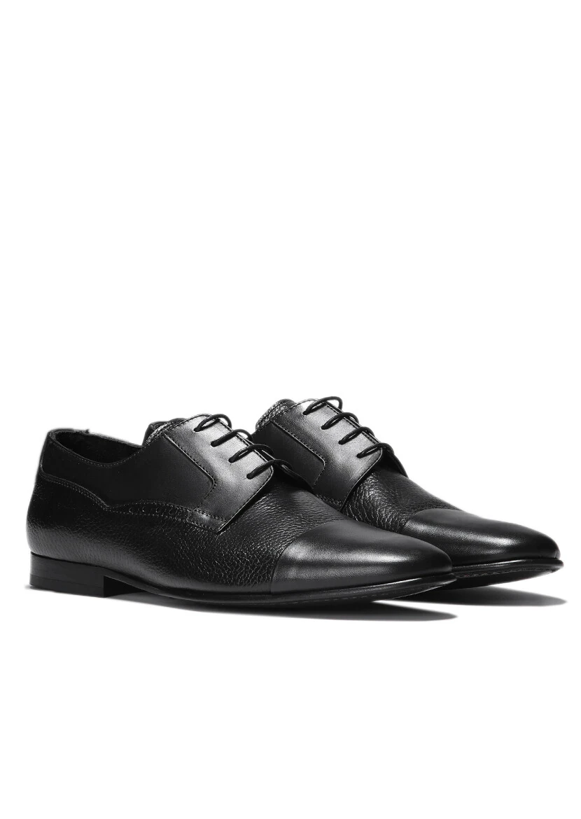 Black Leather Classical Shoes - 2
