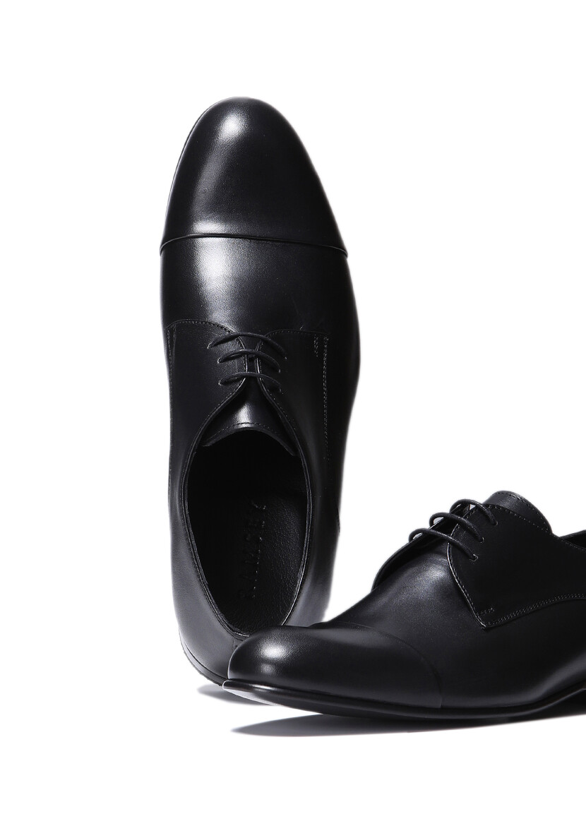 Black Leather Classical Shoes - 3
