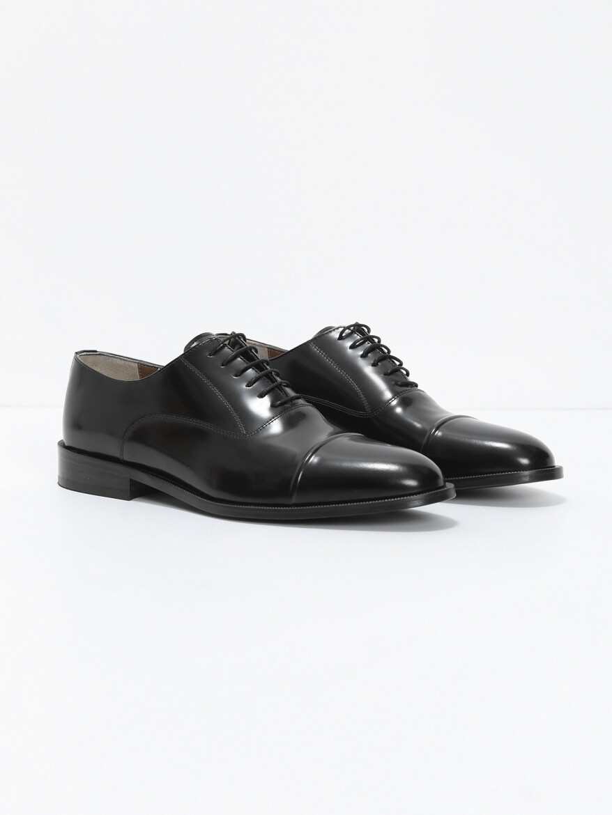 Black Leather Classical Shoes - 2