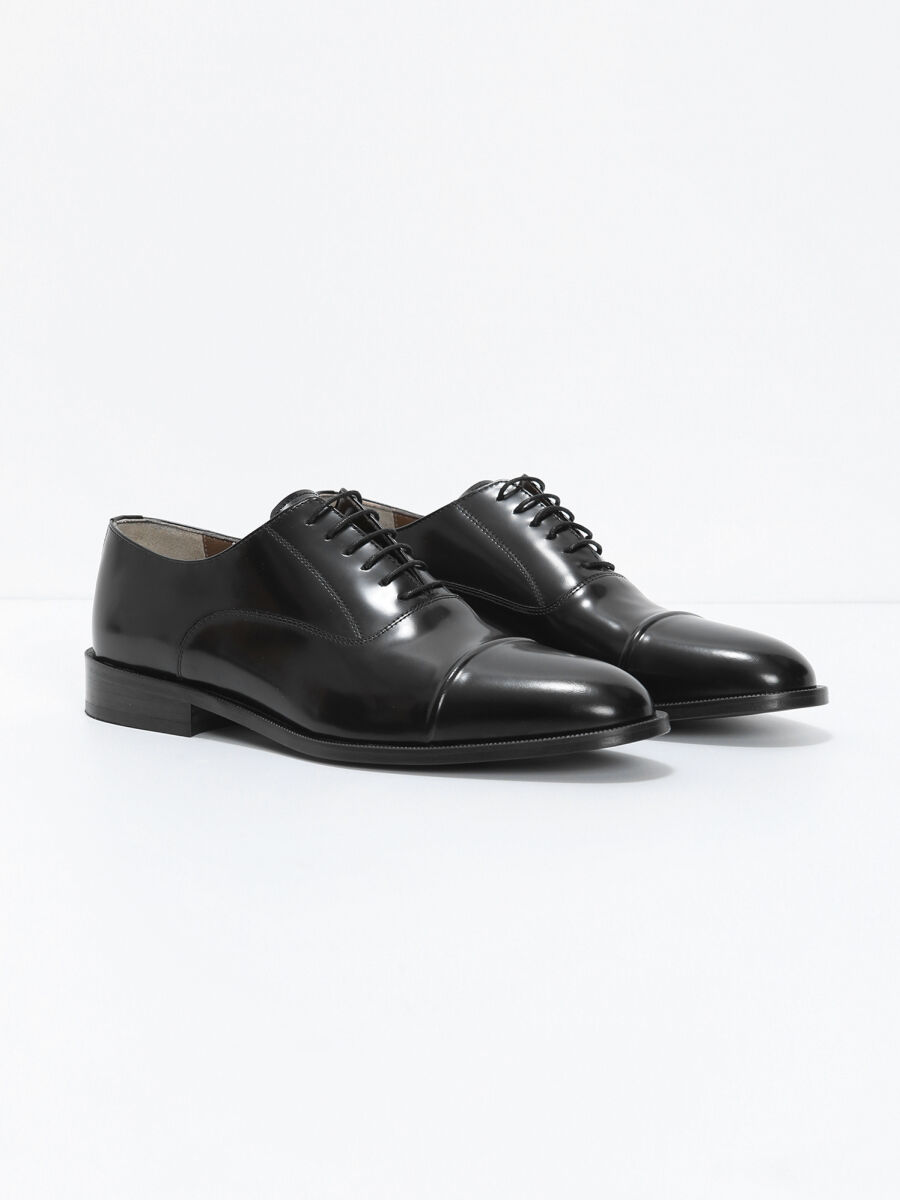 Black Leather Classical Shoes - 2